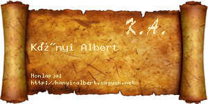 Kányi Albert névjegykártya