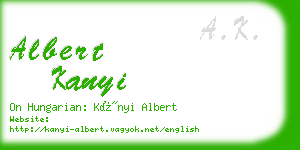 albert kanyi business card